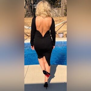 Lulu's Chic Black Backless Dress
